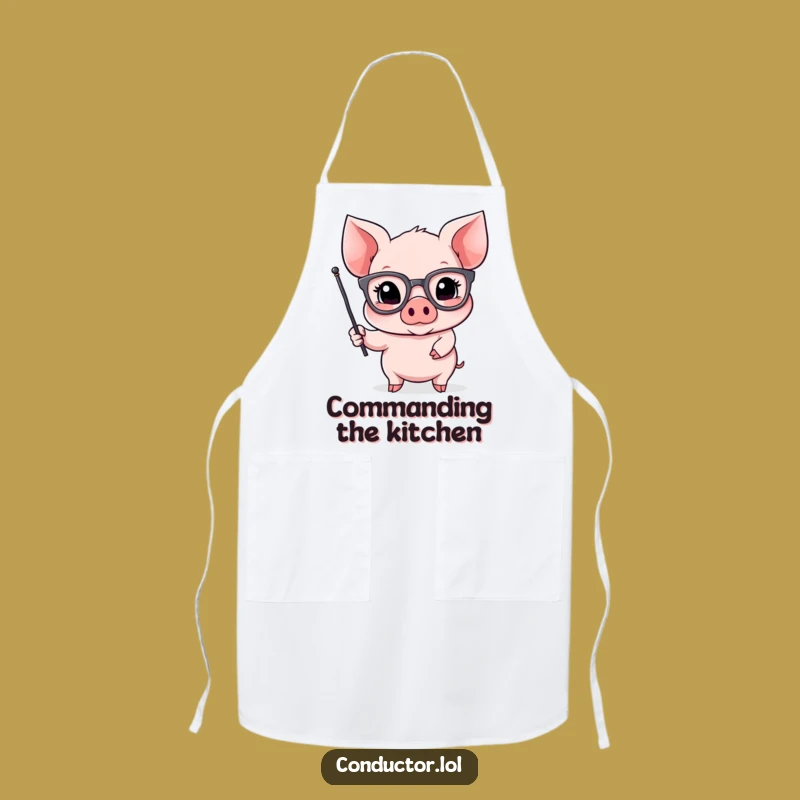 Funny Piglet Spokespig Apron: Humorous Gift for Dramatic Cooks