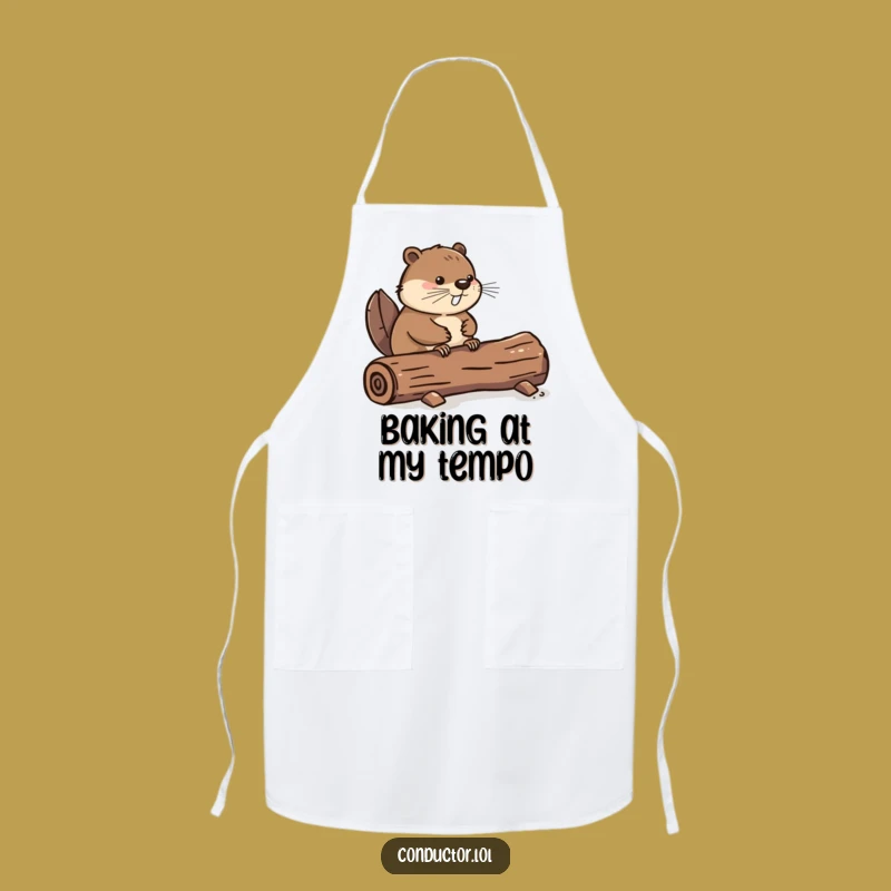 Funny Beaver Tail Tap Apron: Cook with Rhythm and Style