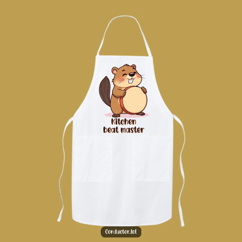 Funny Beaver Drummer Apron: Cook to the Beat - Hilarious Kitchen Gear!