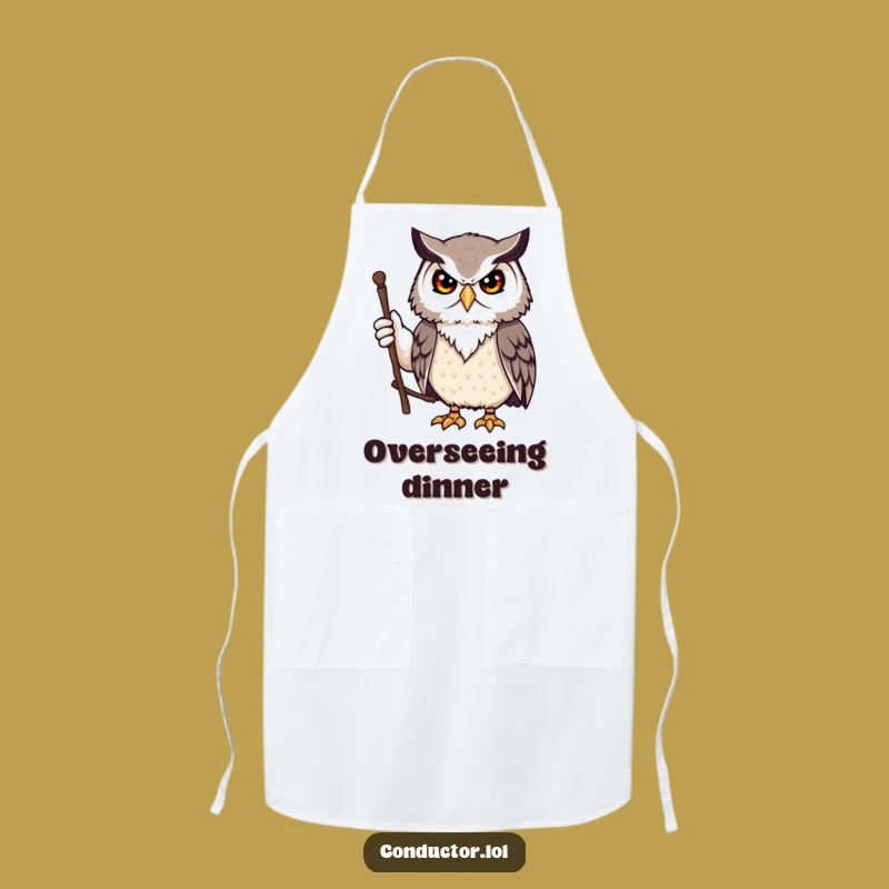 Funny Owl Leader Apron: Guide Your Kitchen with Wisdom