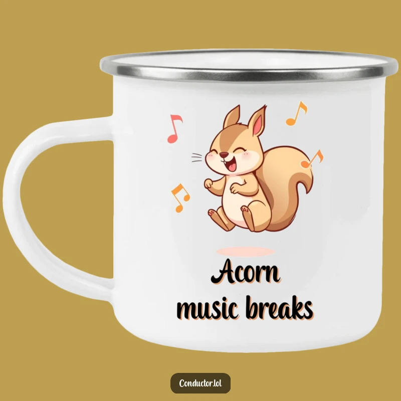 Funny Squirrel Musician Camping Mug: Your Nutty Trail Companion