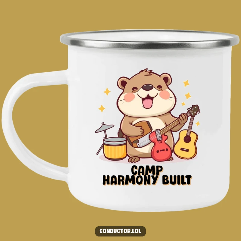 Funny Beaver Music Camping Mug: Outdoor Organizer Cup, Cheerful Adventure Gift