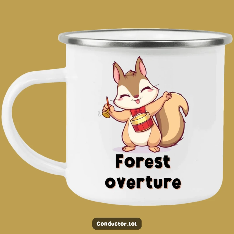 Funny Squirrel Conductor Camping Mug - Durable Maestro Cup for Outdoor Melodies
