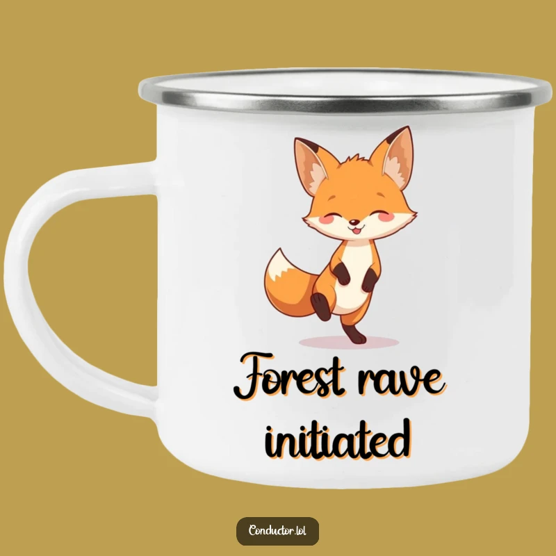 Funny Fox Tapping Foot Camping Mug: Durable & Playful Outdoor Gift