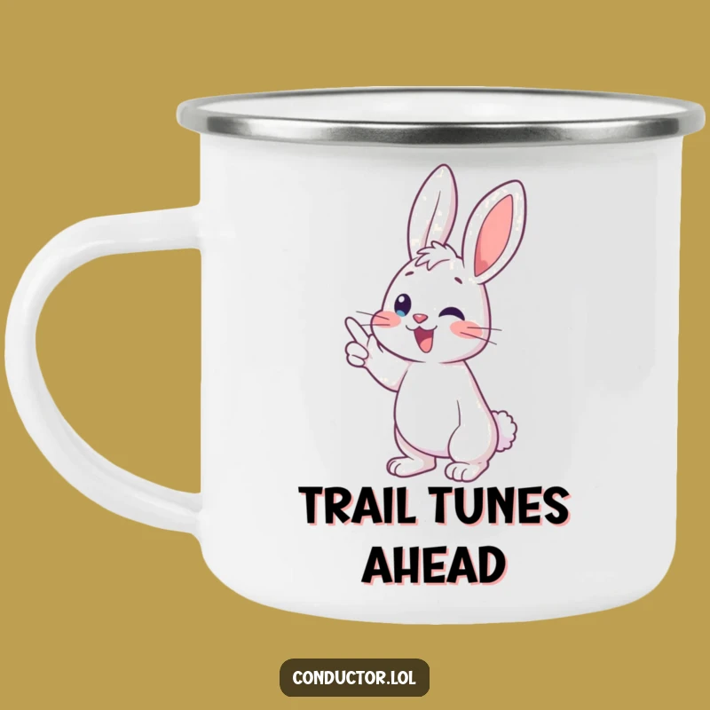 Funny Bunny Conductor Camping Mug: Your Musical Companion Outdoors
