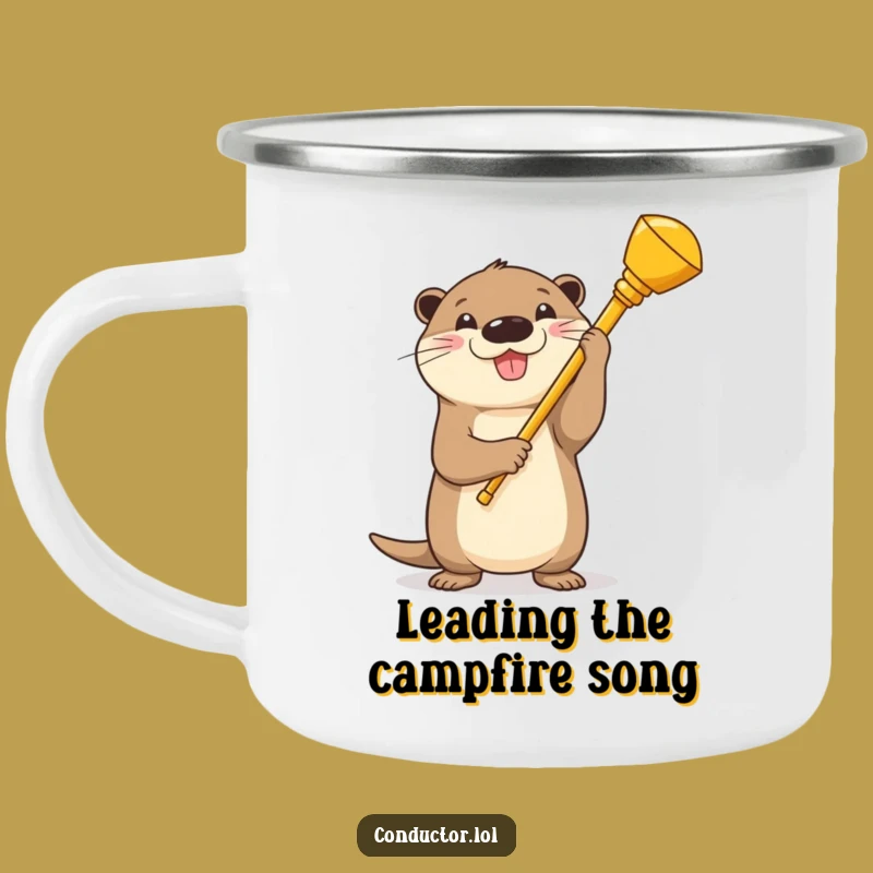 Funny Otter Conductor Camping Mug: Durable & Hilarious Maestro Outdoor Gear