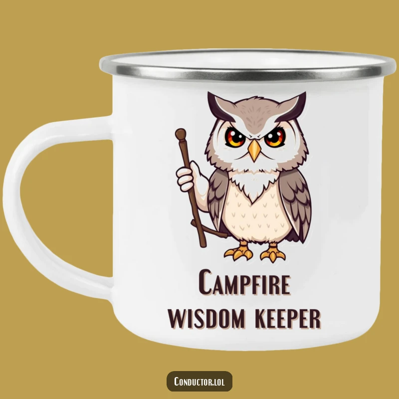 Funny Owl Leader Camping Mug: Adventure with Wise Direction