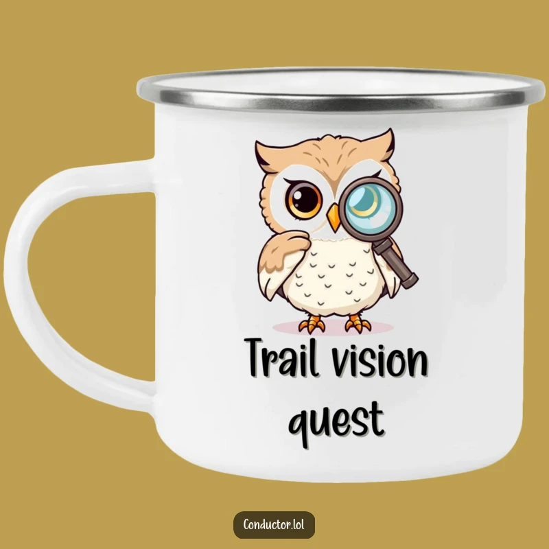 Funny Owl Spyglass Camping Mug: Observe Nature's Wonders