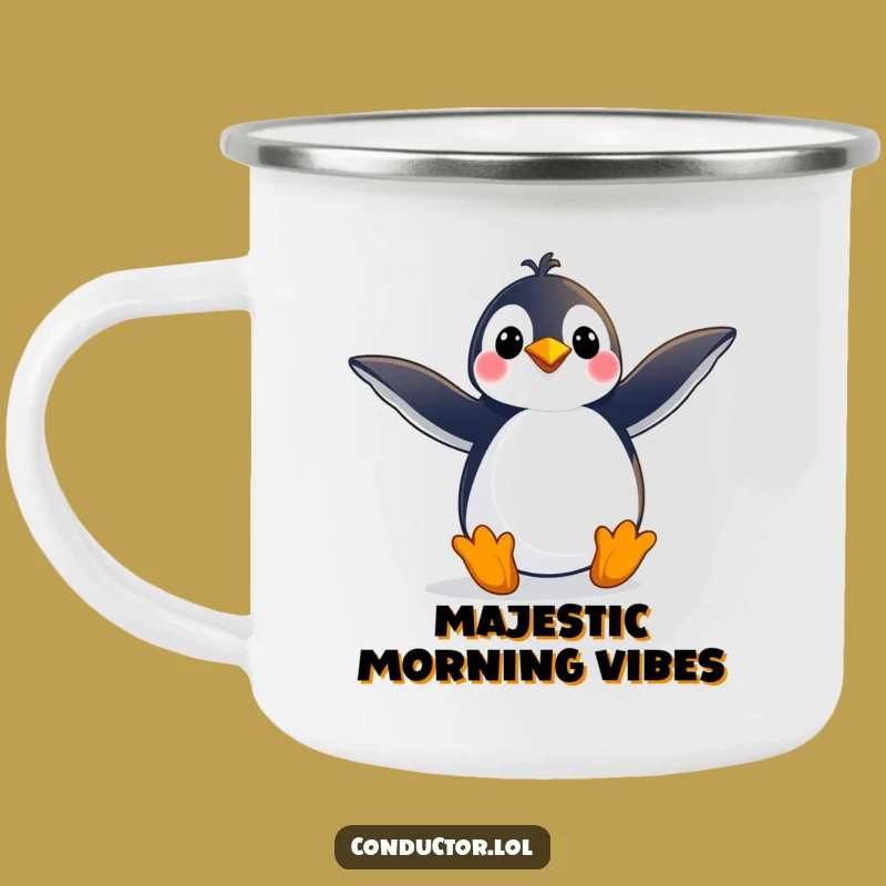 Funny Penguin Pose Camping Mug: Grand Adventures Await