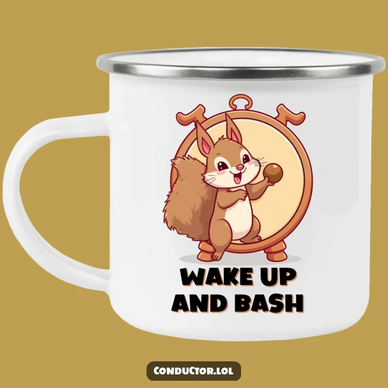 Funny Squirrel Gong Strike Camping Mug: Adventure with a Side of Humor
