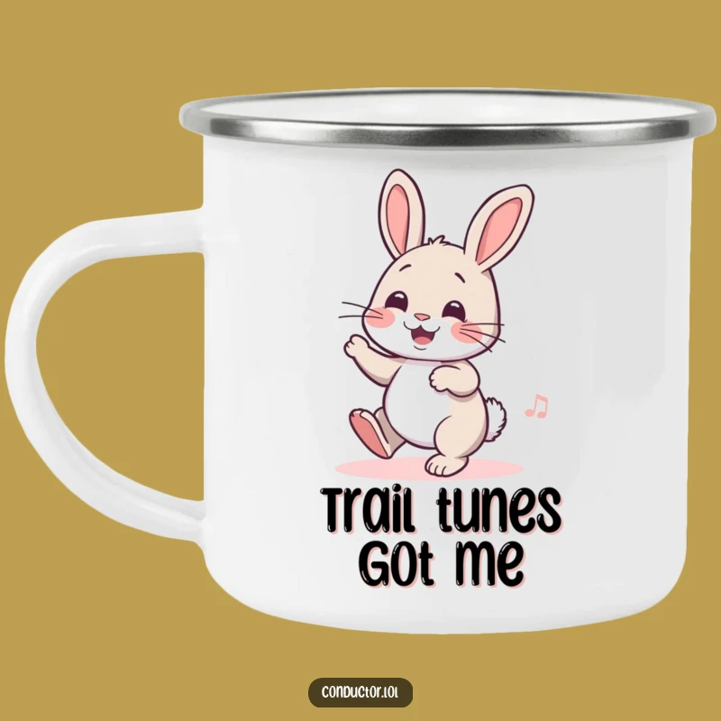 Funny Rabbit Camping Mug: Enjoy Outdoors with Cheerful Rhythm