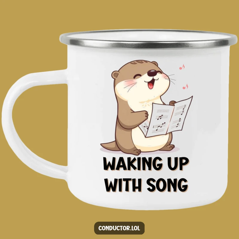 Funny Otter Crescendo Camping Mug: Serenade Your Adventures