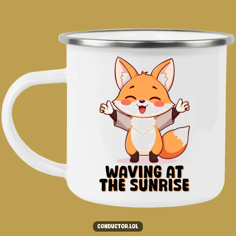 Funny Maestro Fox Camping Mug: Conduct Your Adventures with Joy