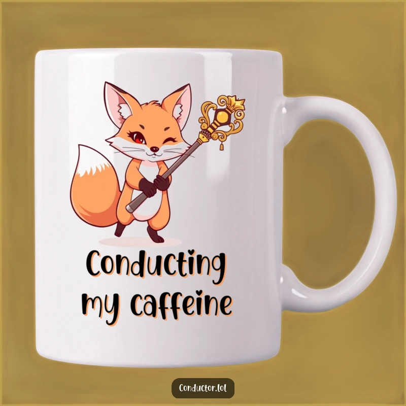 Funny Fox Conductor Mug: Mischievous Maestro Gift for Conductors