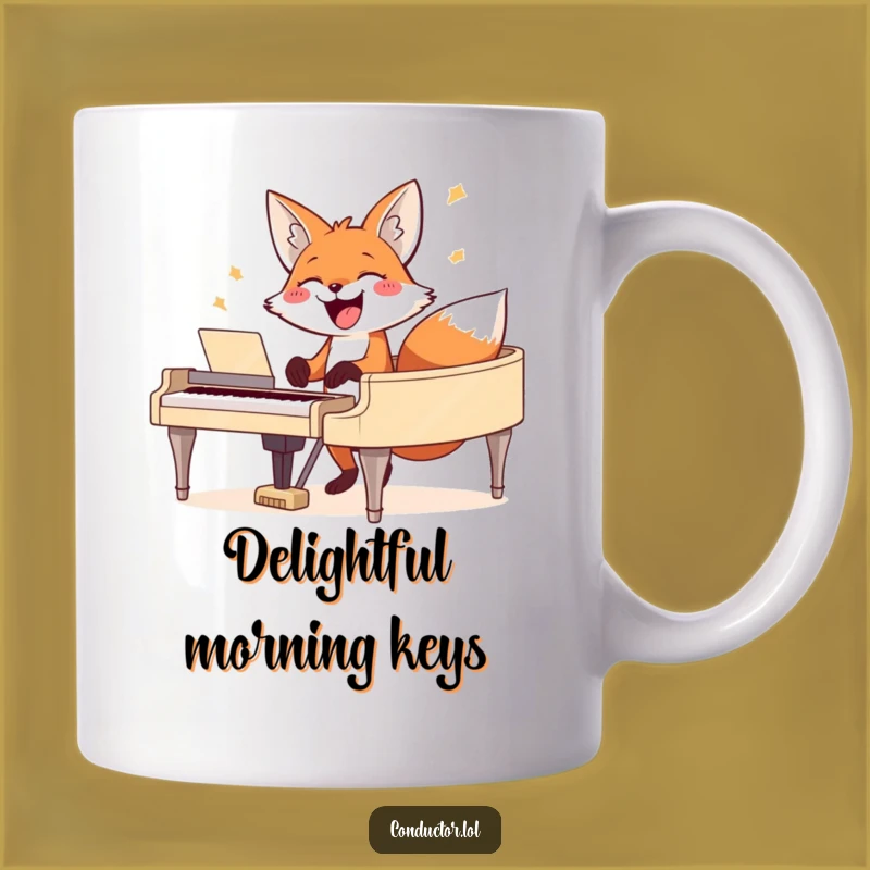 Funny Fox Piano Player Mug - A Joyful Gift for Music Lovers and Pianists