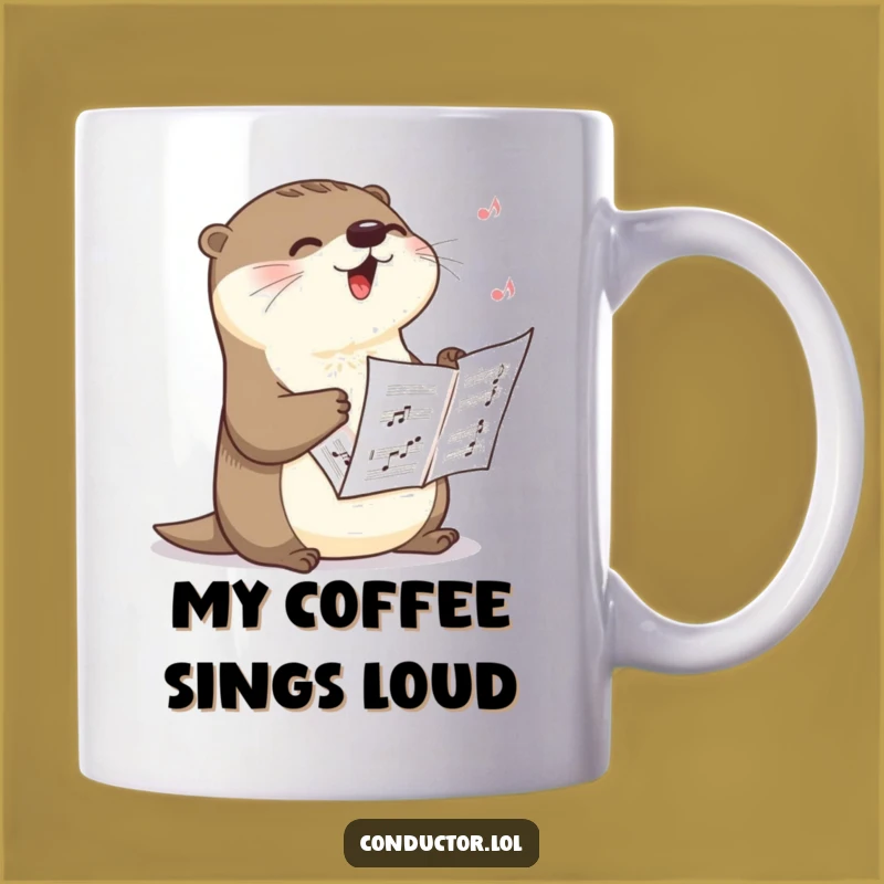 Funny Otter Crescendo Mug: A Dramatic Gift for Singers and Music Lovers