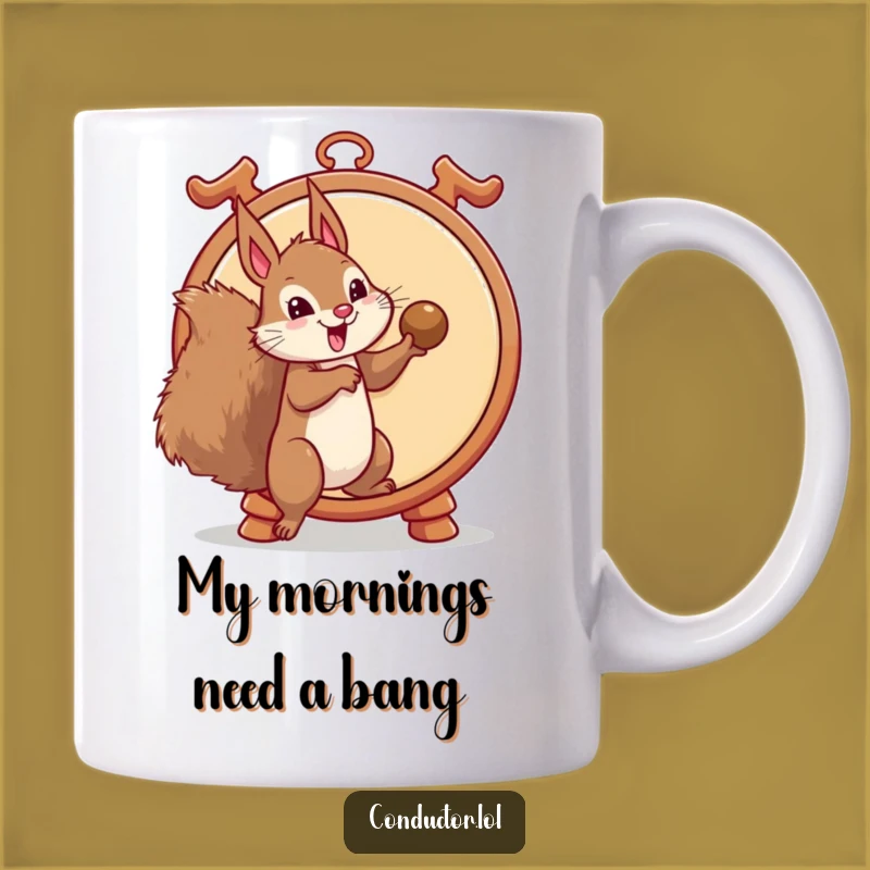 Funny Squirrel Gong Strike Mug: A Hilarious Gift for Music Lovers and Pranksters