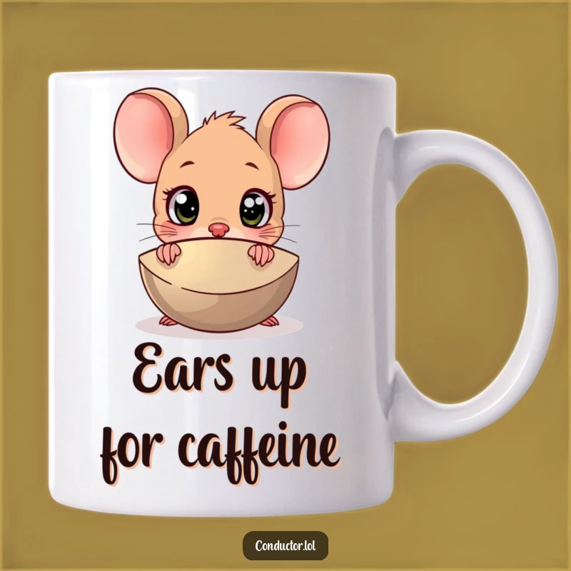 Funny Surprised Mouse Cymbal Mug: Hilarious Gift for Music Lovers & Scaredy-Cats
