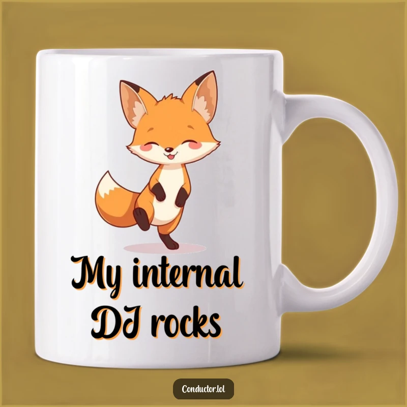 Funny Fox Tapping Foot Mug: Playful Animal Lover Gift, Whimsical & Cheerful