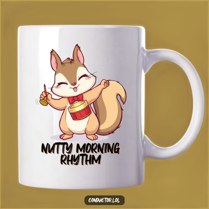Funny Squirrel Conductor Cymbal Tap Mug - Hilarious Maestro Gift for Music Lovers