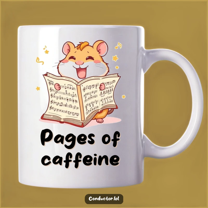 Funny Hamster Score Mug - Fast Reader for Music Lovers, Perfect Gift