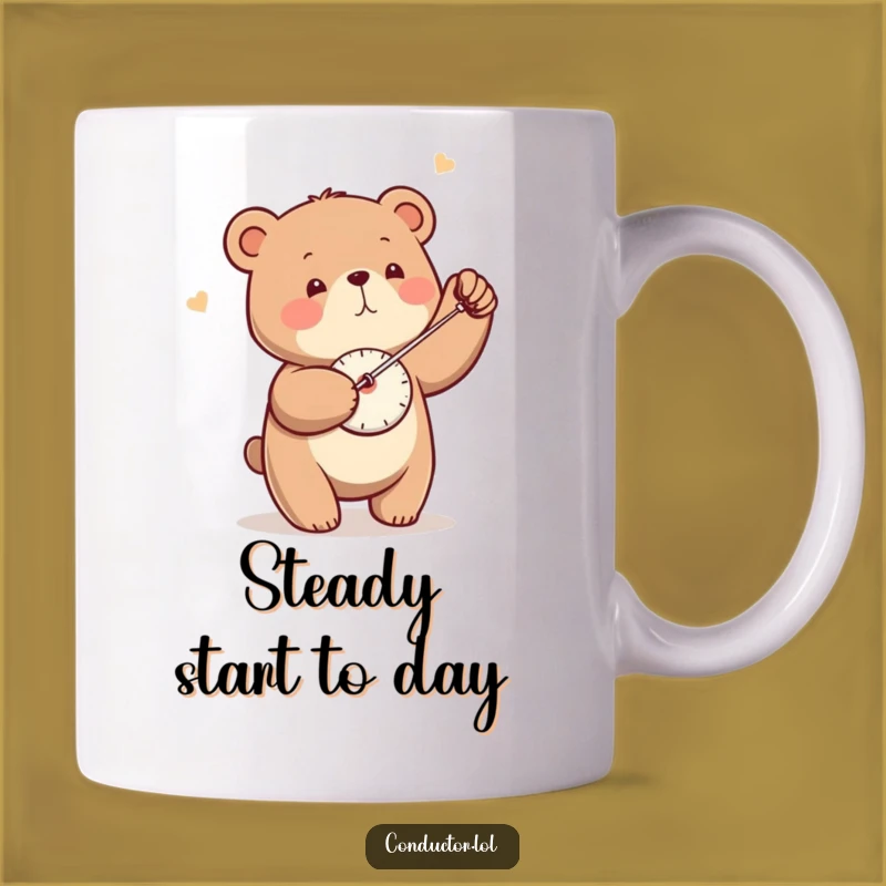 Funny Bear Metronome Mug - Gentle Swing for Music Lovers, Perfect Gift