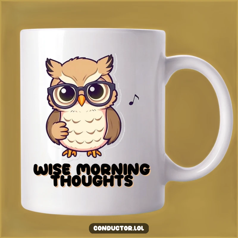 Funny Owl Conductor Mug: A Wise Maestro Gift for Music Aficionados