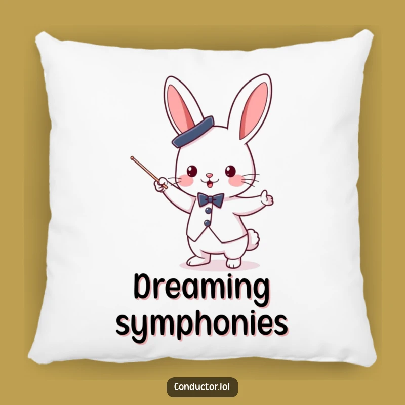 Funny Bunny Conductor Pillow: Cozy Comfort for Music Lovers