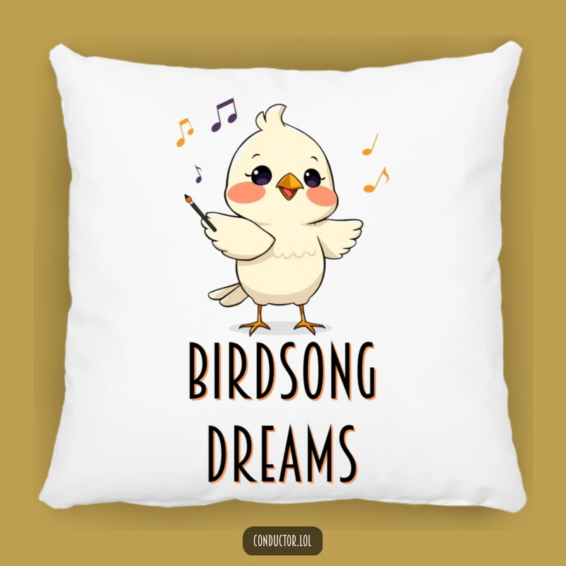 Funny Bird Conductor Pillow - Cozy Maestro Accent for Music Fans' Comfort
