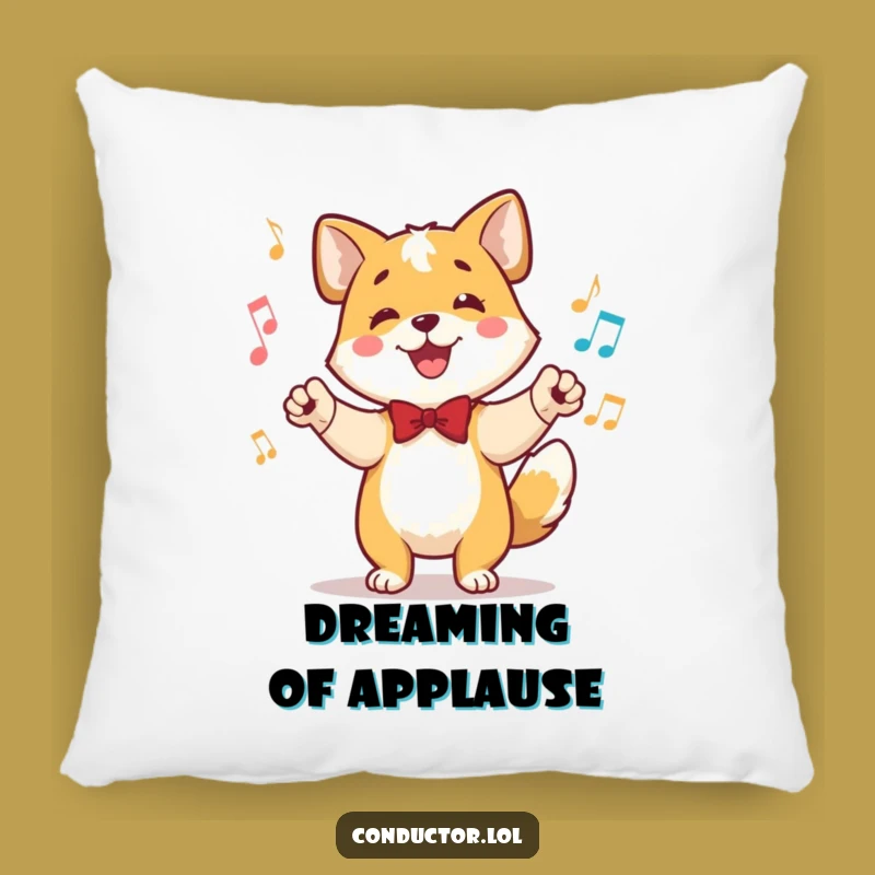 Funny Dog Conductor Pillow: Cozy Cushion for the Rhythmically Inclined