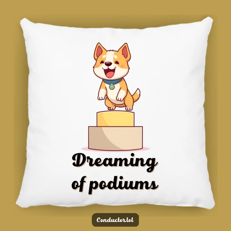 Funny Dog Podium Pillow: Cozy Comical Accent for Proud Pet Parents