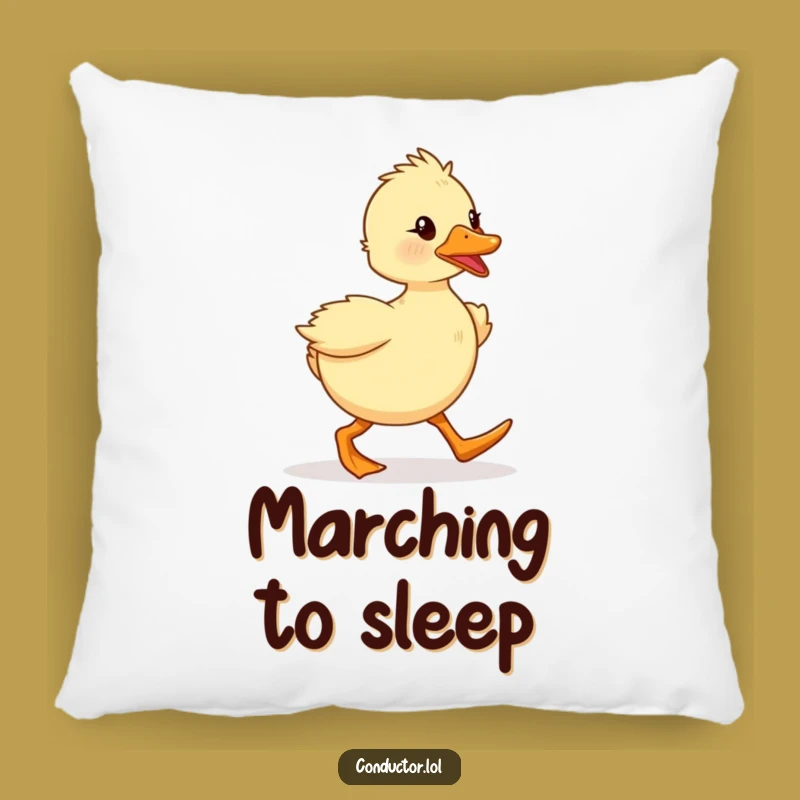 Funny Duckling Pillow: Spirited Marcher Cushion, Comfy Funny Gift!