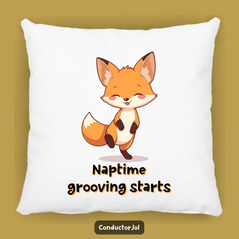 Funny Fox Tapping Foot Pillow: Cozy Animal Lover Accent, Whimsical & Cheerful