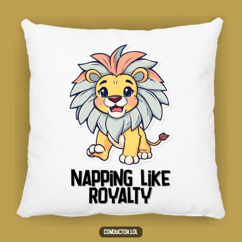 Funny Lion Leading Pillow: Cozy & Majestic Accent, Bold Comfort