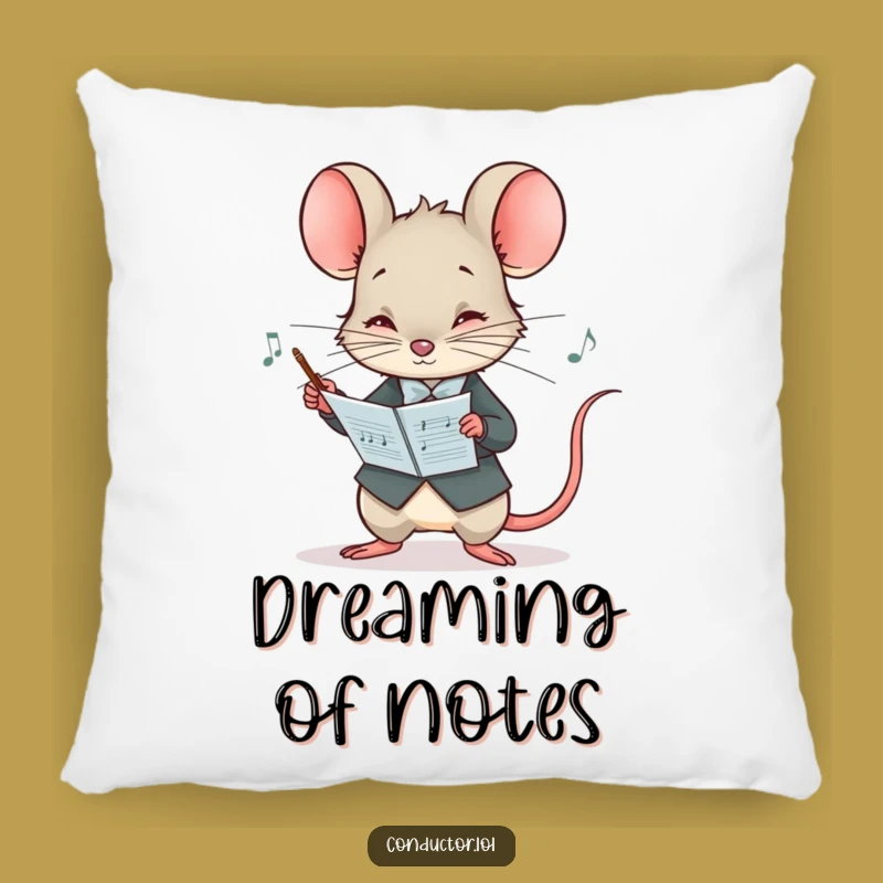Funny Mouse Conductor Pillow - Cozy Maestro Accent for Music Fans' Comfort