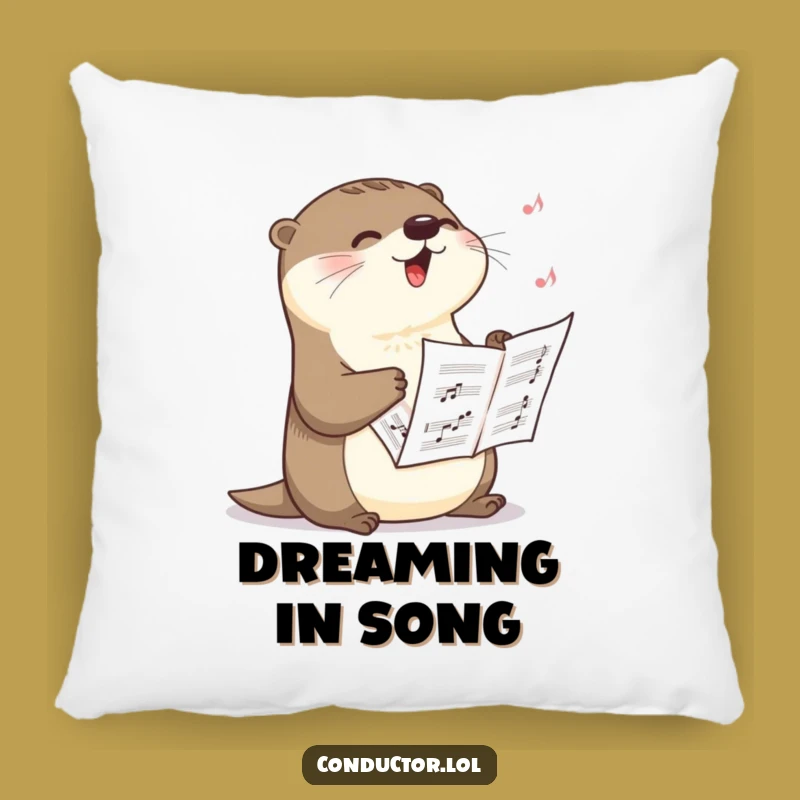 Funny Otter Crescendo Pillow: Cozy Up with Dramatic Tunes
