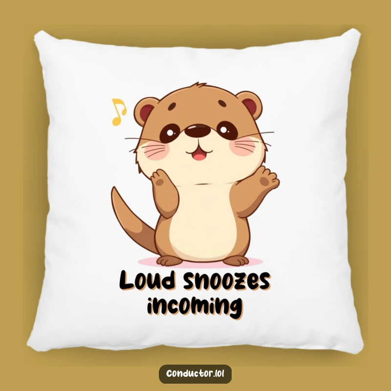 Funny Otter Crescendo Pillow - Plush Comfort for Music Lovers, Hilarious Gift