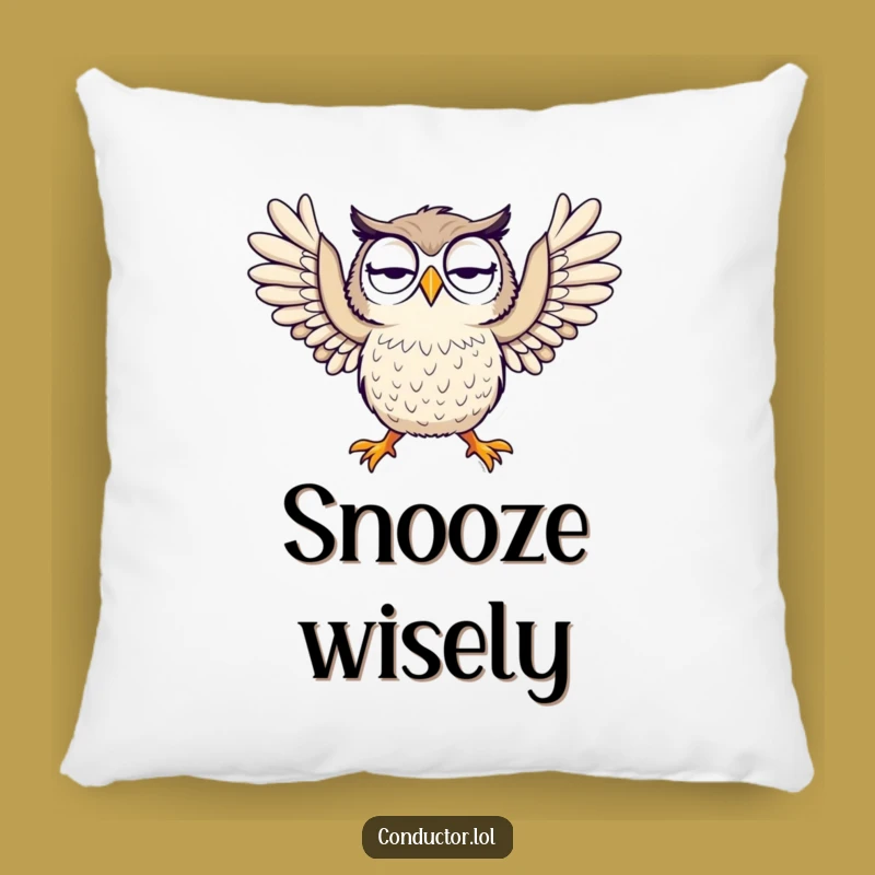 Funny Owl Pillow - Dramatic Arm Gesture Cushion for Cozy Humor