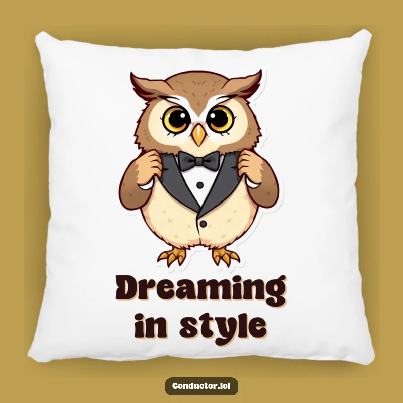 Funny Owl Tuxedo Pillow: Cozy Comfort with Dapper Charm