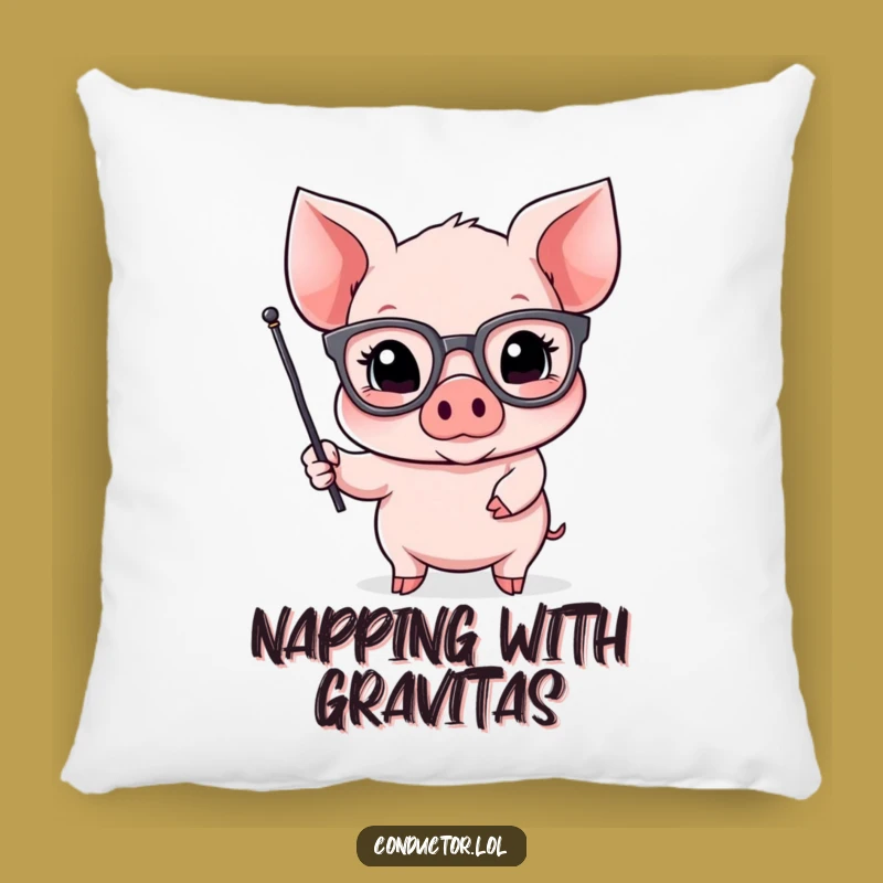 Funny Piglet Orator Pillow: A Humorous Accent Gift for Dramatic Decor
