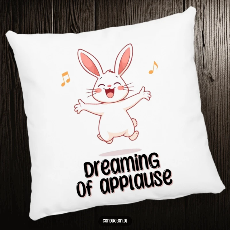 Funny Rabbit Conductor Pillow: A soft pillow with a giggling rabbit conducting, providing comfort and a touch of musical whimsy.
