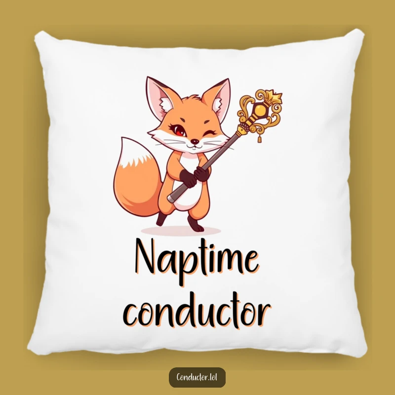 Funny Fox Pillow: Snuggle Up with Mischievous Maestro Comfort