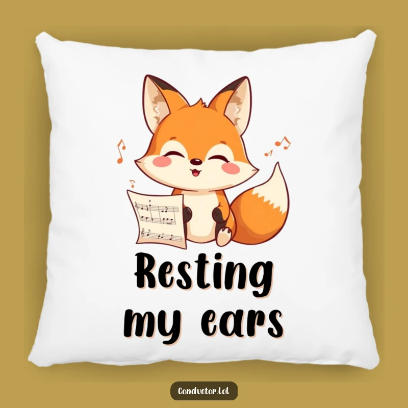 Funny Fox Composer Pillow - Cozy Musical Concentration