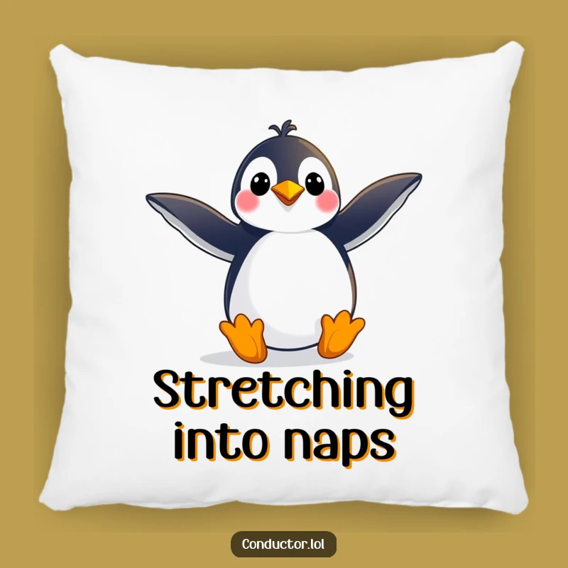 Funny Penguin Pose Pillow: Cozy Up with Dramatic Comfort