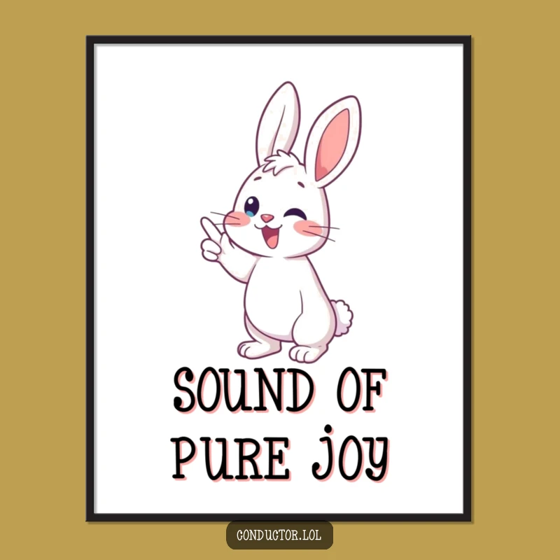 Funny Bunny Conductor Digital Art: Instant Musical Joy for Your Walls