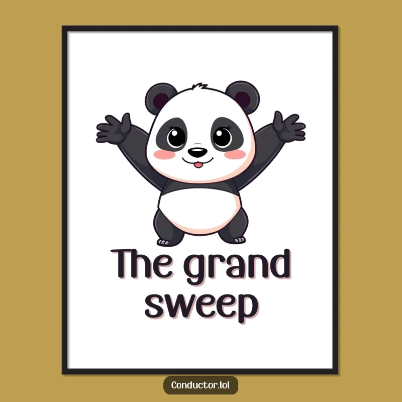 Funny Panda Performer Digital Art: Dramatic & Hilarious Print for Theatre Lovers
