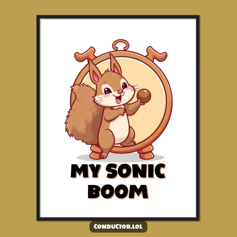Funny Squirrel Gong Strike Digital Art: Unleash Mischief and Humor on Your Walls