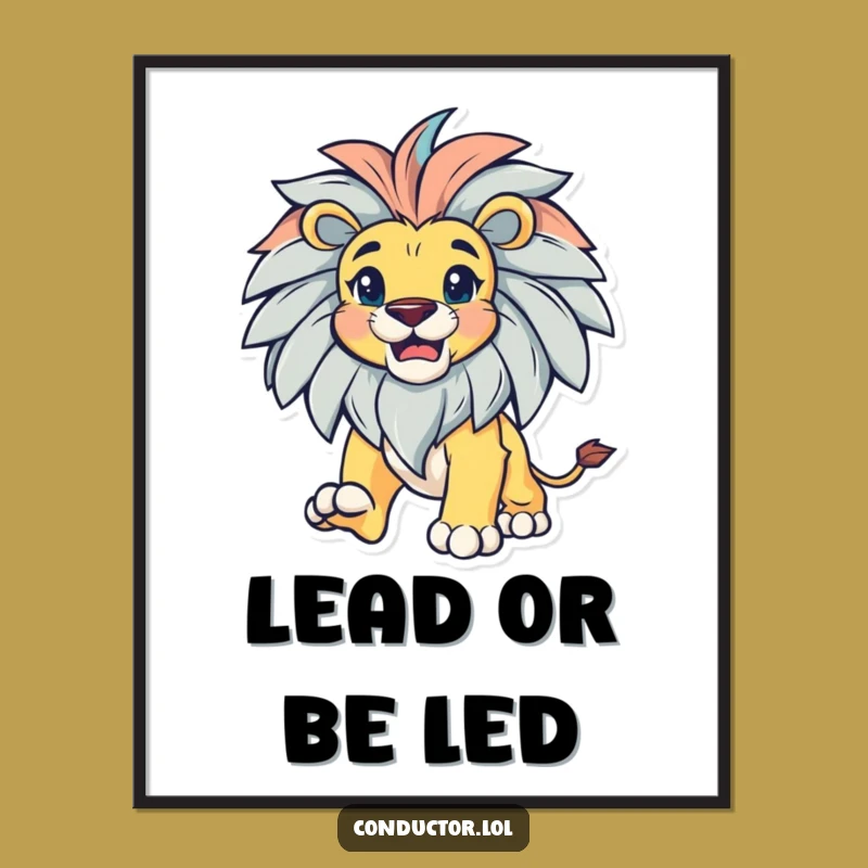 Funny Lion Leading Digital Art: Bold Leader Download, Majestic Decor