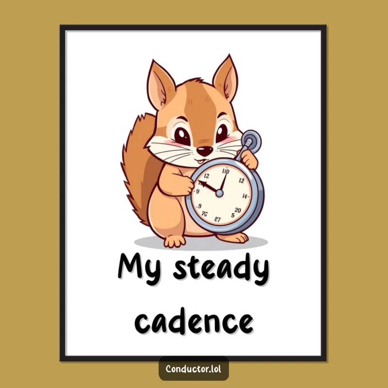 Funny Squirrel Metronome Digital Art: Instant Focused Tempo Print
