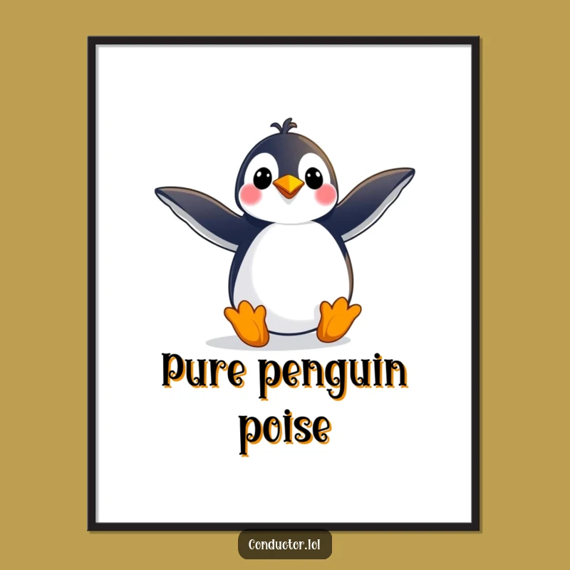 Funny Penguin Pose Digital Art: Bring Dramatic Flair Home